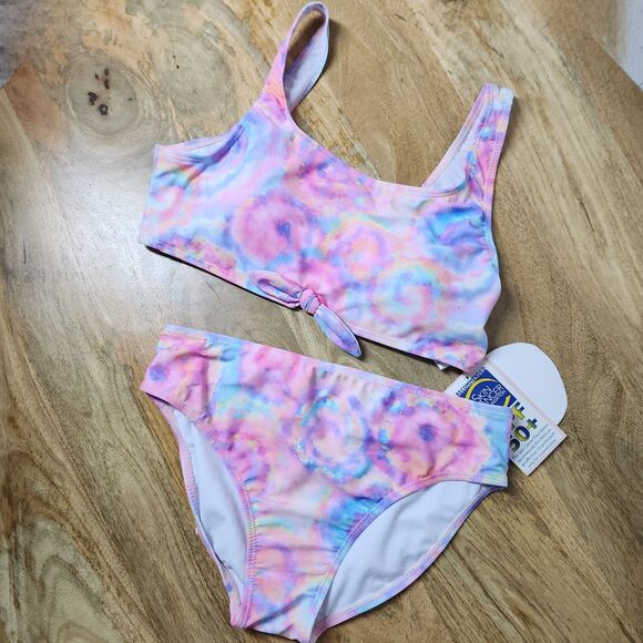 Andy & Evan Swimsuit Girls Size 16 Two Piece Pink Tie Dye New Nwt - Picture 1 of 9